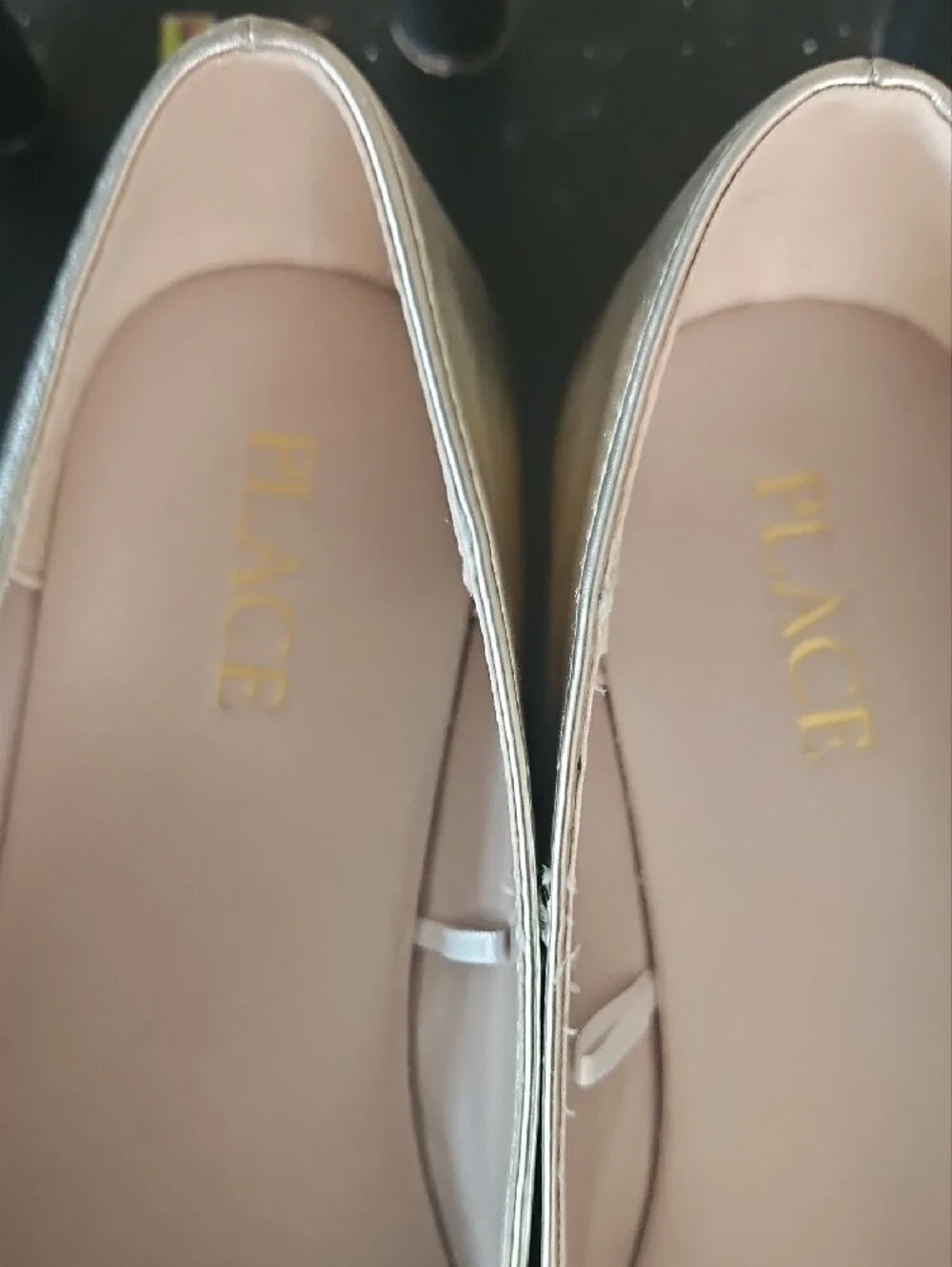 The Children's Place Gold Glitter Toe Ballet Flats - Girls